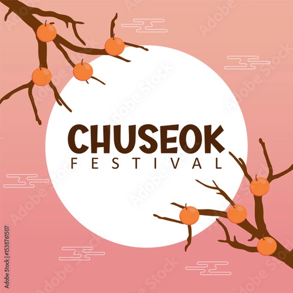 Obraz chuseok vector background. it is suitable for card, banner, or poster