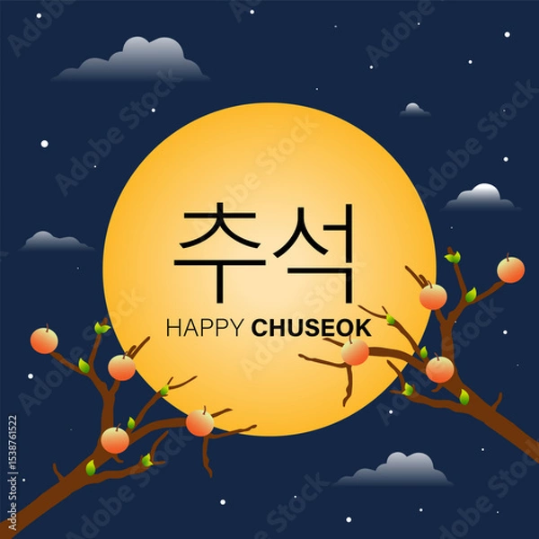 Obraz chuseok vector background. it is suitable for card, banner, or poster