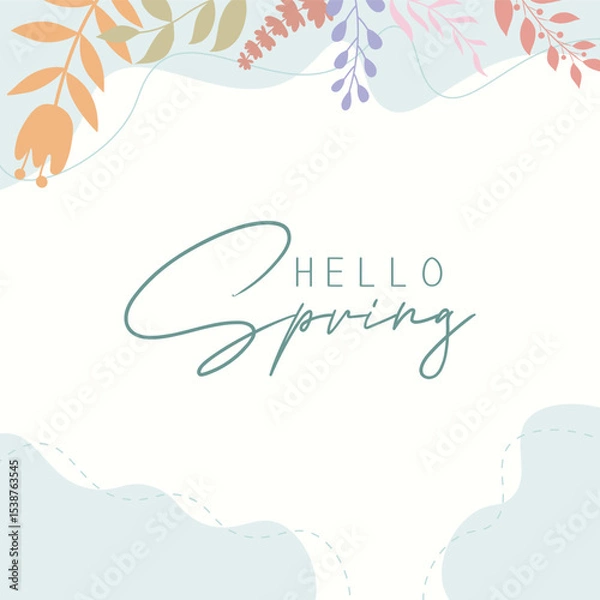 Obraz hello spring vector background.it is suitable for card, banner, or poster