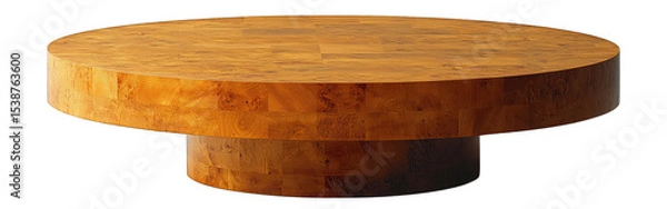 Fototapeta Round wooden display stand with pedestal base