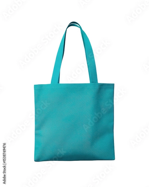 Fototapeta A blue canvas bag. The bag is light blue and has a blue handle