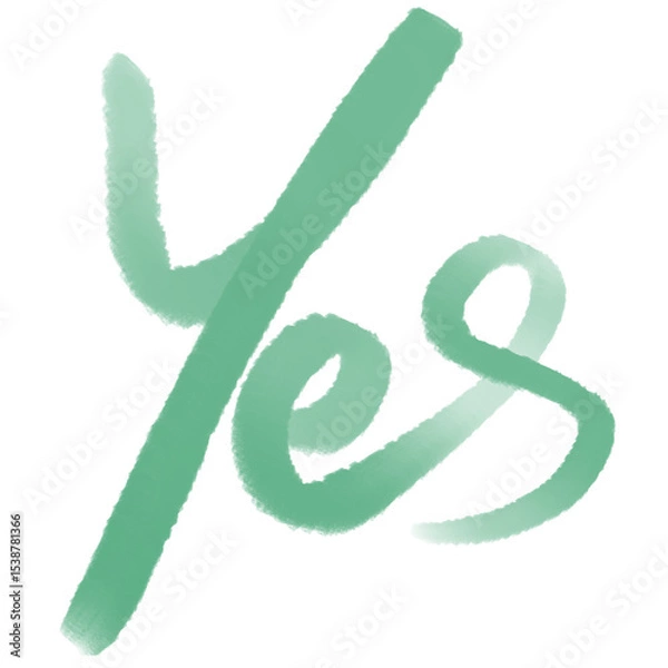 Obraz Yes green font