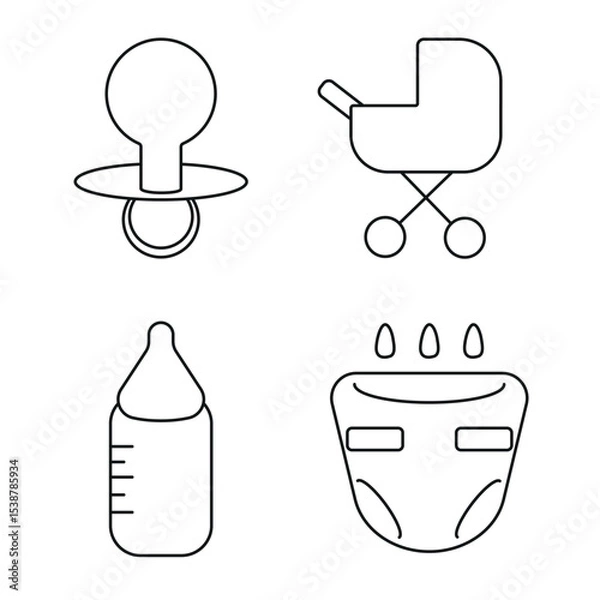Obraz set of baby icons
