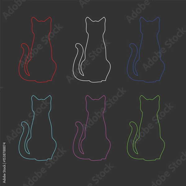 Obraz Cat Line  Art Drawing