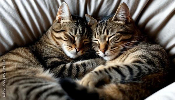 Fototapeta Two sleeping kittens.