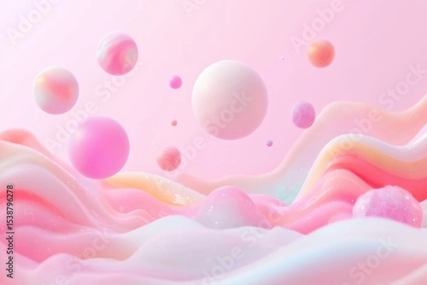 Fototapeta A colorful background with many small, colorful spheres