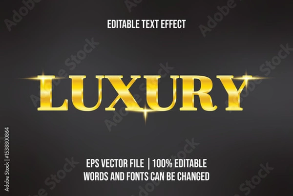 Fototapeta Editable Golden Font Effect for Poster or Branding