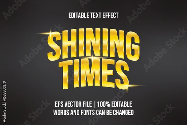 Fototapeta Editable Golden Font Effect for Poster or Branding