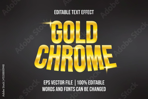 Fototapeta Editable Golden Font Effect for Poster or Branding