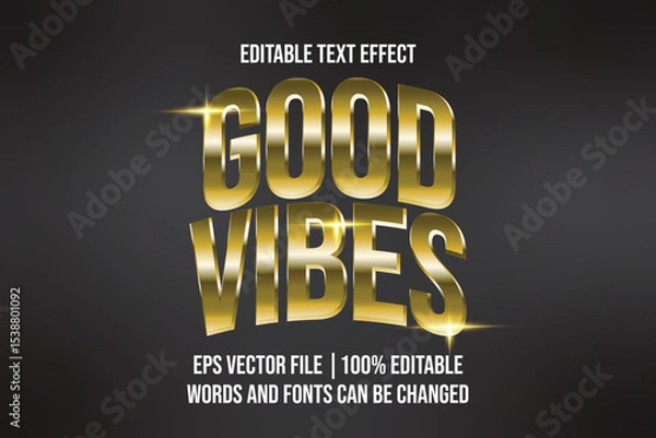 Fototapeta Editable Golden Font Effect for Poster or Branding