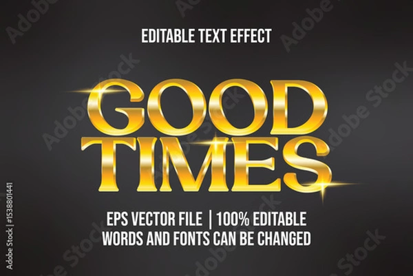 Fototapeta Editable Golden Font Effect for Poster or Branding