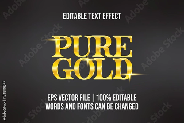 Fototapeta Editable Golden Font Effect for Poster or Branding