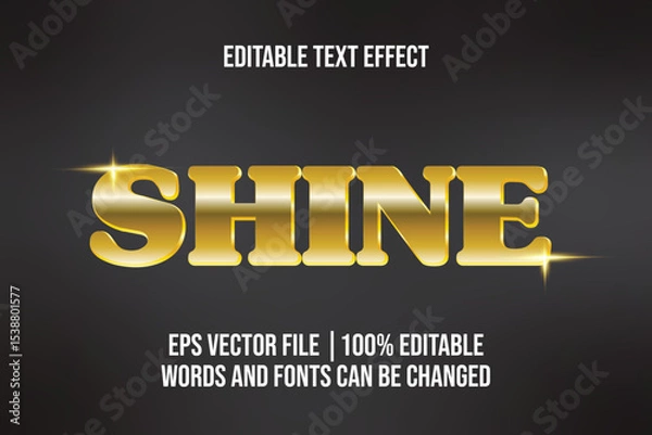 Fototapeta Editable Golden Font Effect for Poster or Branding