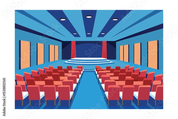 Obraz Auditorium Design  A Colorful Vector Illustration of a Modern Theater Interior