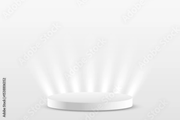 Obraz White prodium product display with light effect