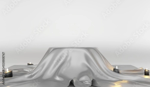 Obraz Podium, cloth, shiny, circle podium, 3D illustration