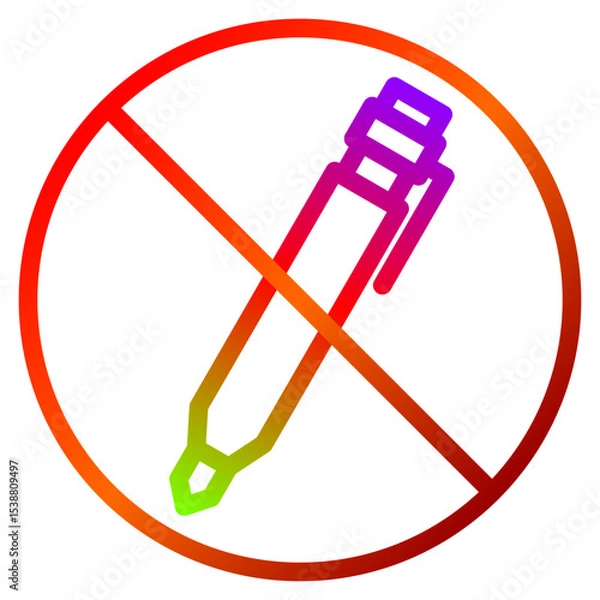 Fototapeta No Marker Sign Illustration with Gradient Colors Indicating Restriction