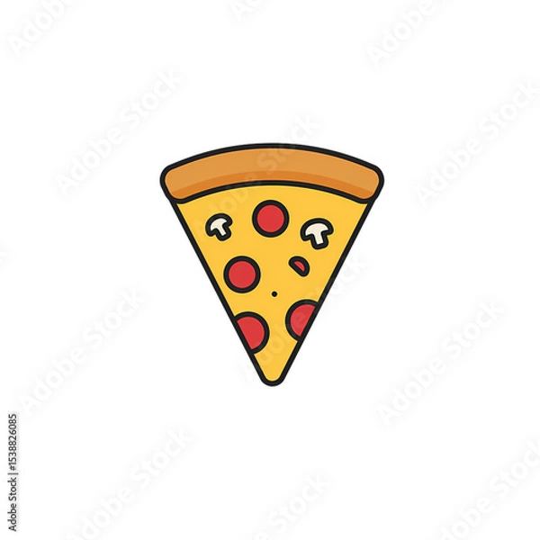 Fototapeta Pixel Art Pizza Slice isolated on transparent baackground