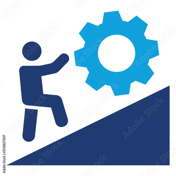 Fototapeta Challenge Flat Blue Icon