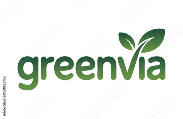 Fototapeta GreenVia logo, featuring a simple, eco-friendly design.