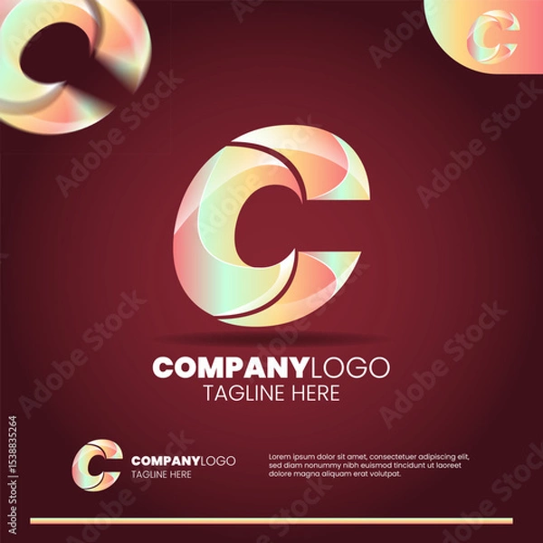 Fototapeta Letter C gradient logo design