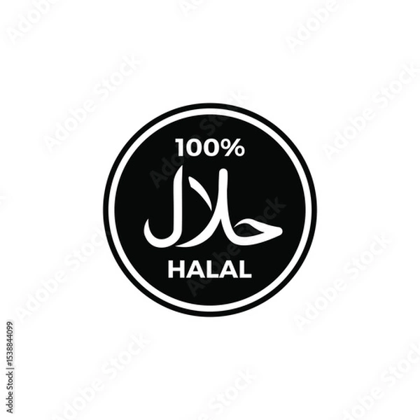 Obraz 100% Halal Black Stamp Sign