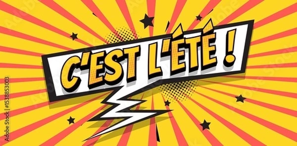 Obraz c'est l'été bulle bd rouge