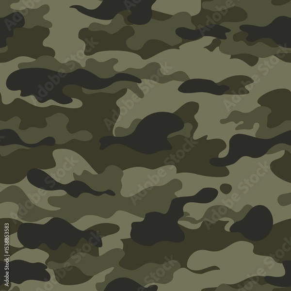 Fototapeta camouflage army modern khaki pattern, forest hunting seamless background