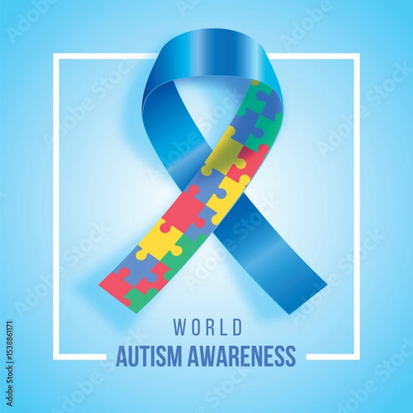 Obraz Realistic world autism awareness day illustration
