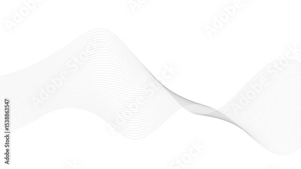 Obraz Thin wavy line abstract background. Wavy line horizontal divider outline minimalist background. Abstract black lines wave curve motion on white background. Vector Illustration.
