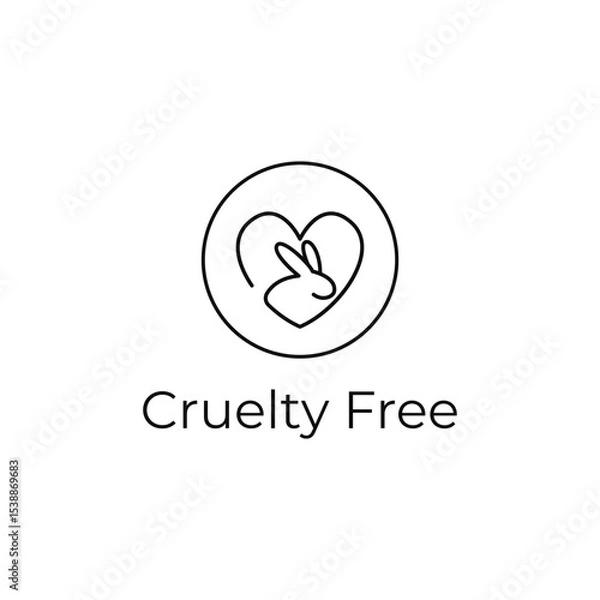 Obraz Cruelty Free Black Icon Vector