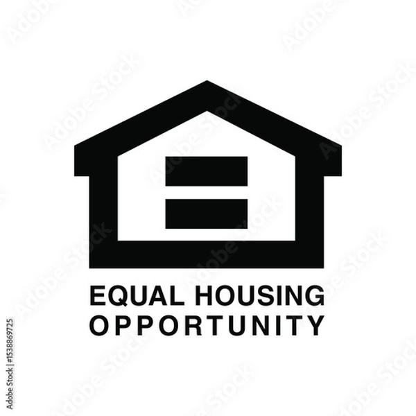 Obraz Equal Housing Opportunity Black Icon Vector.