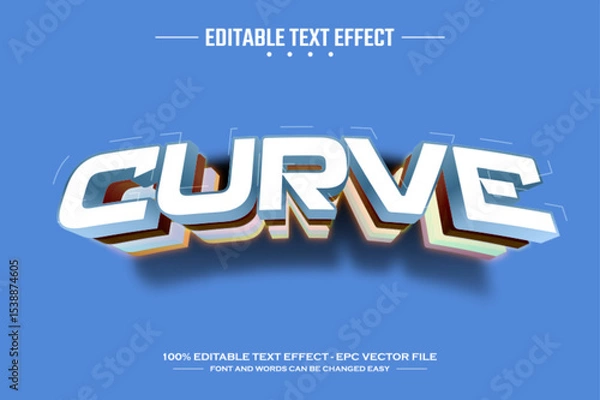 Obraz Curve 3D editable text effect template