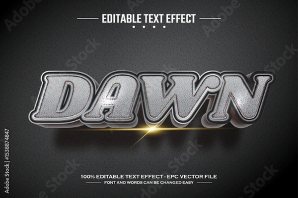 Fototapeta Dawn 3D editable text effect template