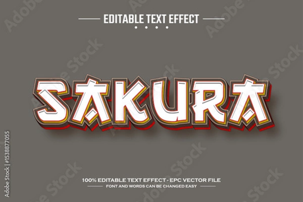 Obraz Sakura 3D editable text effect template