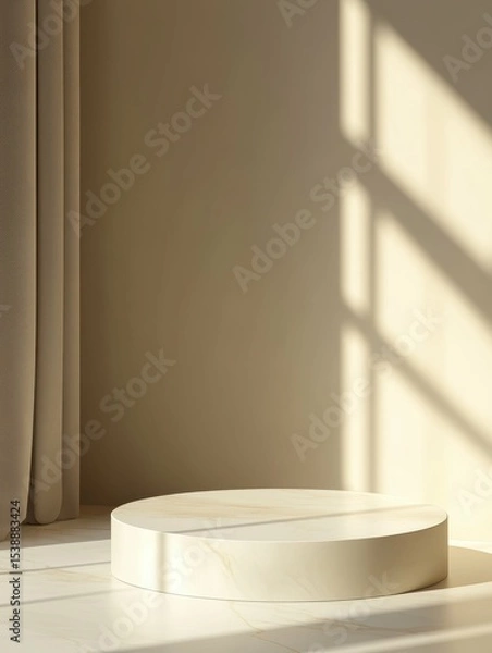 Fototapeta vibrant color image of empty product display podium with minimalist background high detail 8k
