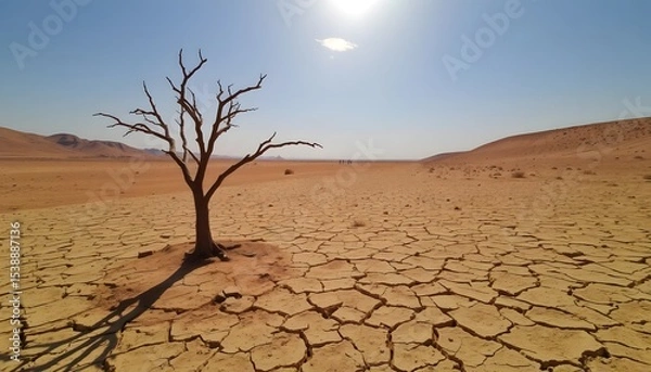 Obraz Desertification crisis pollution effects on arid landscapes global viewpoint environmental impact study