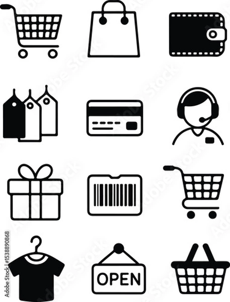 Obraz Shopping and Commerce Icons