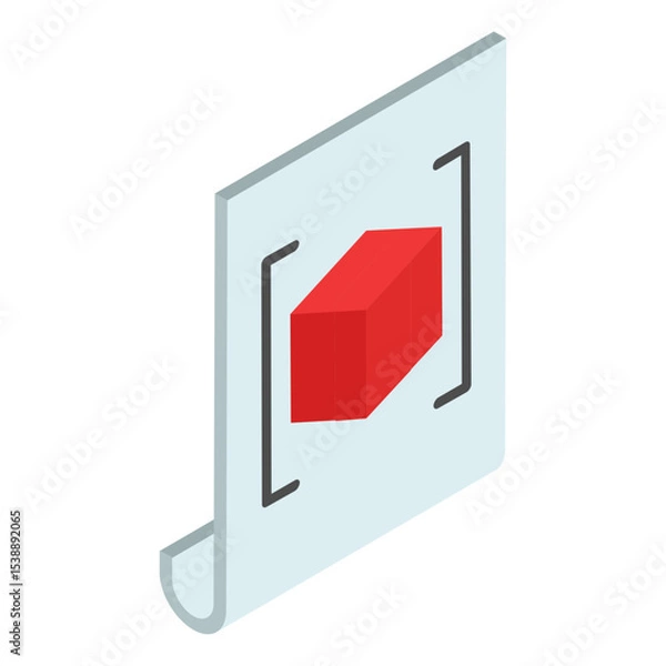 Obraz 3D Scanner isometric Concept, Model Object Scanning in Progress vector color Icon design, additive manufacturing stock illustration