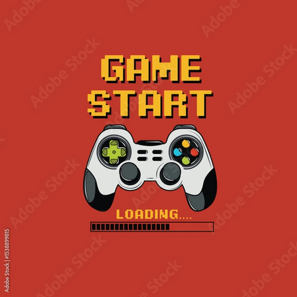 Fototapeta Game Start Loading Console gamepad vector graphic