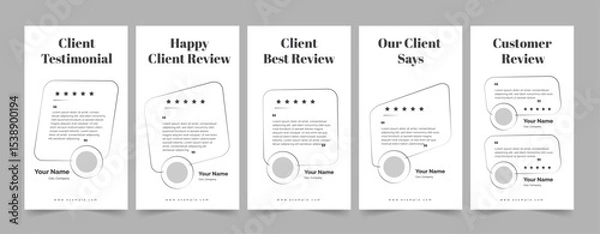 Fototapeta Client review template, Clean client testimonial layout design