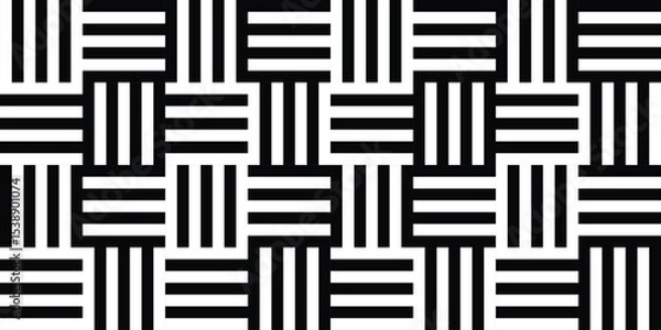 Fototapeta Abstract seamless pattern of stripes in a weave. Vector illustration.
