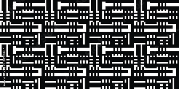 Fototapeta Abstract seamless pattern of stripes in a weave. Vector illustration.