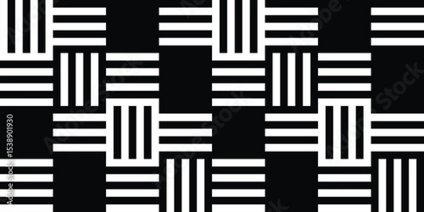 Fototapeta Abstract seamless pattern of stripes in a weave. Vector illustration.