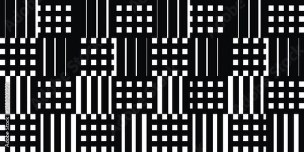 Fototapeta Abstract seamless pattern of stripes in a weave. Vector illustration.