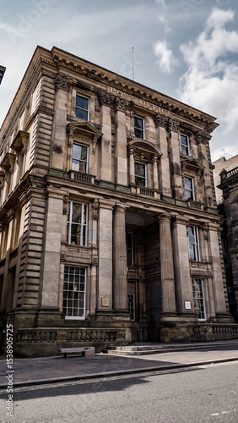 Fototapeta The imposing facade of the old Post Office building in Newcastle, UK, stands as a testament to its rich history and architectural grandeur