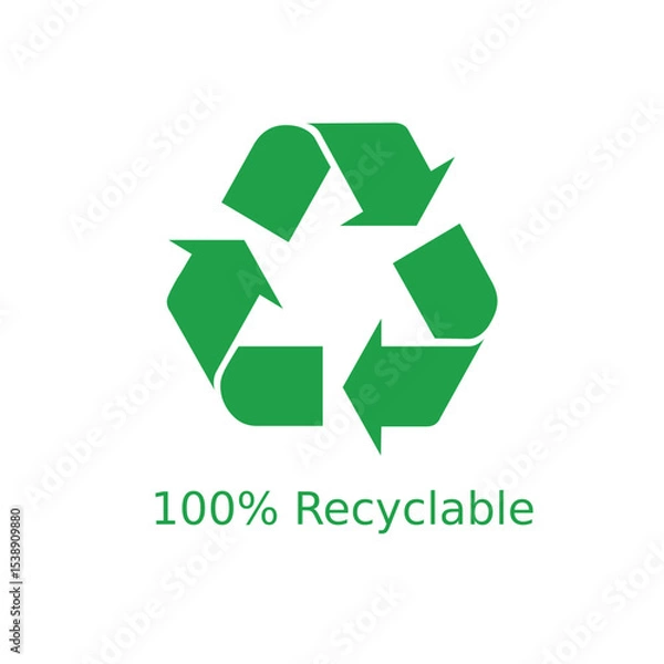 Obraz 100% Recyclable Green Icon Vector