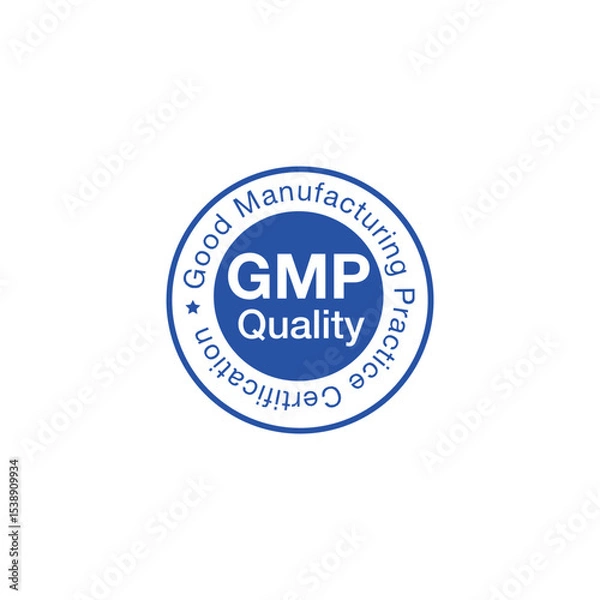 Obraz GMP Certified Blue Icon Vector.