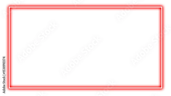 Fototapeta Red frame border black background rectangle shape graphic design element simple modern template art