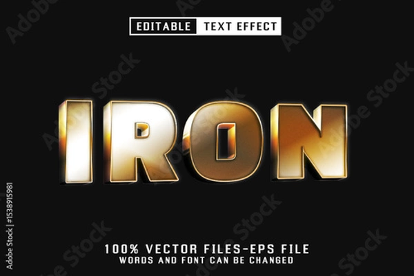 Fototapeta Iron 3d Realistic Text Effect Premium Vectors